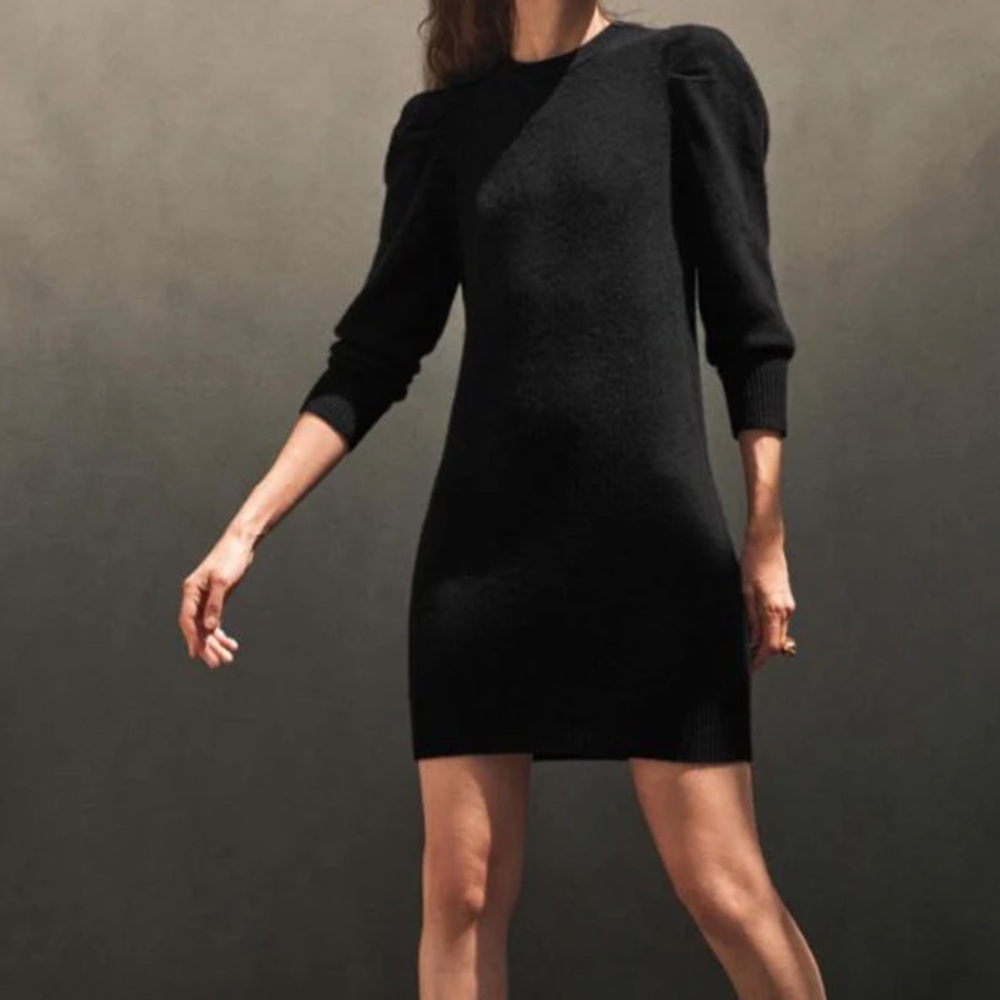 LUMIERE BLACK LONG SLEEVE KNIT DRESS